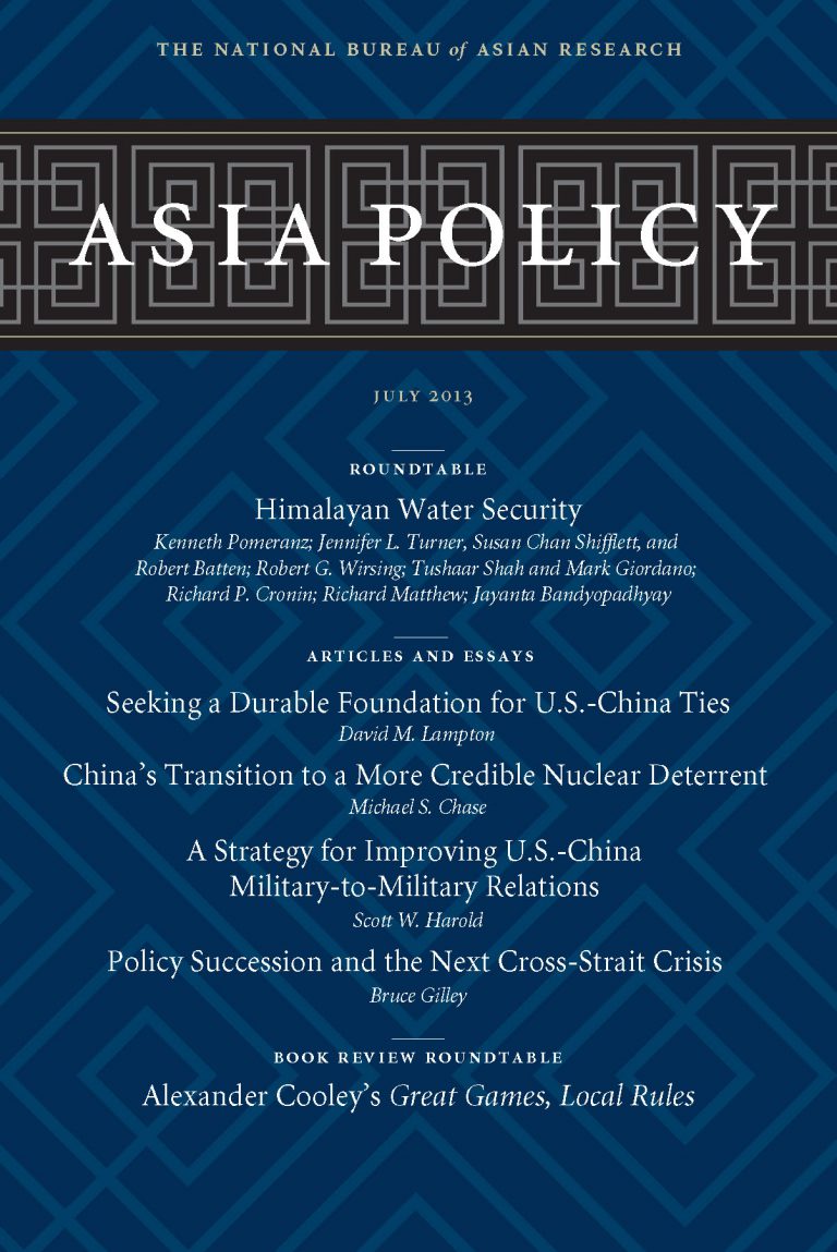 Asia Policy 16 (July 2013) | The National Bureau Of Asian Research (NBR)